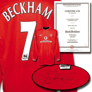 Umbro 00-02 Man Utd Beckham Signed shirt