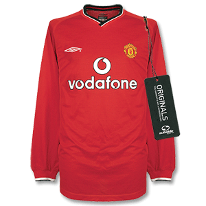 00-02 Man Utd Home L/S Shirt - Players