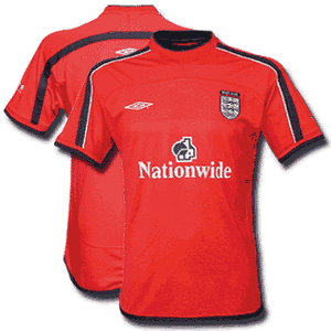 Umbro 01-02 England Training shirt - red