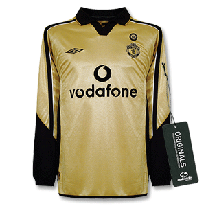 01-02 Man Utd Centenary L/S shirt - Gold - Players
