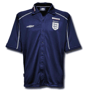 Umbro 02-03 England Button shirt - navy