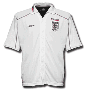 Umbro 02-03 England Button shirt - white