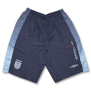 Umbro 02-03 England PPT Woven Shorts- Navy/Sky