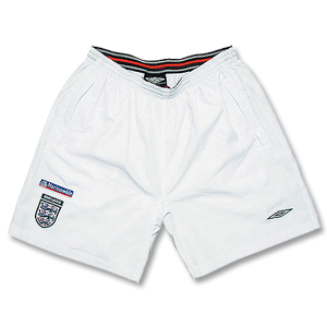 Umbro 02-03 England Zip Pocket Woven Short - Whi