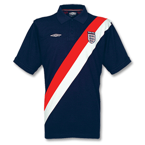 Umbro 03-04 England D-Stripe Polo-Nvy/Red/Whi