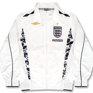 07-08 England Anthem Jacket - Boys - White/Dark Navy/Red