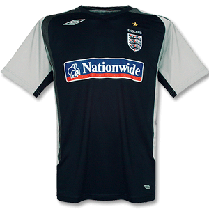 Umbro 07-08 England Bench Poly Tee - Dark Navy/Light Grey/Dark Grey