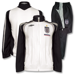 Umbro 07-08 England Bench Woven Suit - Dark Grey/White/Light Grey