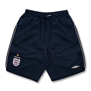 Umbro 07-08 England Travel Long Woven Shorts - Dark Navy/Light Grey