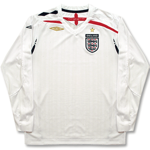 Umbro 07-09 England Home L/S Shirt - Boys