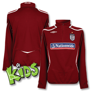 Umbro 08-09 England 1/2 Zip Fleece Training Top - Red/White - Boys