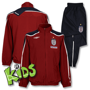 08-09 England Bench Woven Suit - Dark Red/Navy - Boys