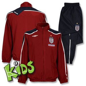Umbro 08-09 England Bench Woven Suit - Dark Red/Navy - Boys