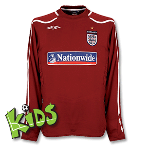 Umbro 08-09 England Training Fleece Sweat Top - Deep Red/White - Boys