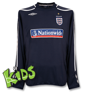 Umbro 08-09 England Training Fleece Sweat Top - Navy/White - Boys