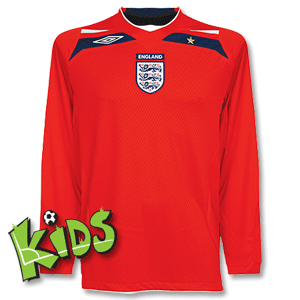 Umbro 08-10 England Away L/S Shirt - Boys