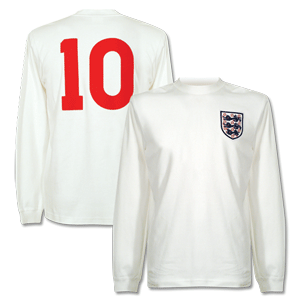 Umbro 1966 England Home L/S Retro   No.10 - white