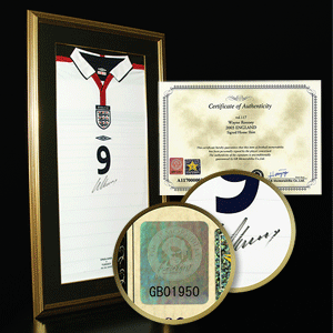 Umbro 2003 England v Turkey Wayne Rooney Signed Home shirt