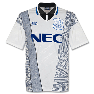 95-96 Everton Away Shirt - White/Grey Grade 8