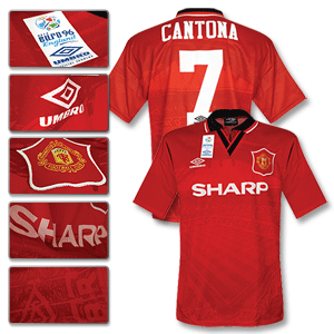 95-96 Man Utd Home Shirt + Cantona No. 7
