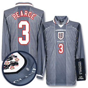 Umbro 96-97 England Away L/S Shirt   Pearce No.3