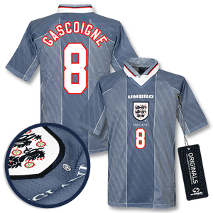 96-97 England Away shirt + Gascoigne 8