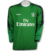 Umbro Chelsea Goal Keeper Green Change Shirt - 2004 - 2005 with Cech 1 printing.