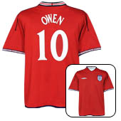 Umbro England Away Shirt 2002/04 with Owen 10 printing.