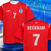 Umbro England Away Shirt - 2004/06 with Beckham 7 printing.