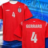 Umbro England Away Shirt - 2004/06 with Gerrard 4 printing.