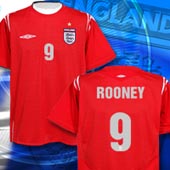 Umbro England Away Shirt - 2004/06 with Rooney 9 printing.