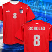 Umbro England Away Shirt - 2004/06 with Scholes 8 printing.