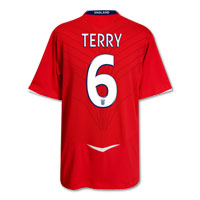 Umbro England Away Shirt 2008/10 with Terry 6 printing.