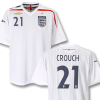 England Home Shirt 2007/09 with Crouch 21