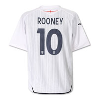England Home Shirt 2007/09 with Rooney 10