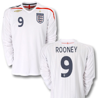 Umbro England Home Shirt 2007/09 with Rooney 9