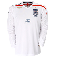 England Home Shirt 2007/09 with Russia v England