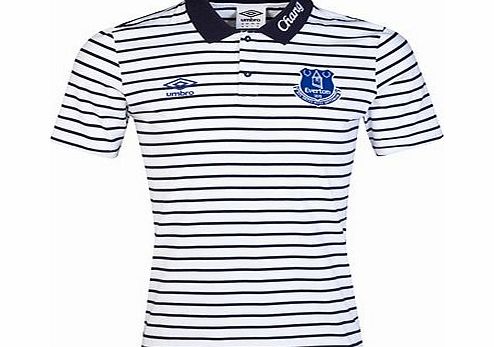 Umbro Everton Media Yarn Dye Polo-White/Dark Navy