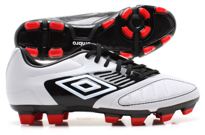 Umbro Geometra Cup FG Football Boots White/Black/Red