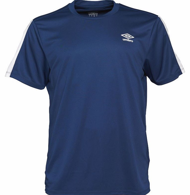 Umbro Mens Training Poly T-Shirt Blue Depths/White