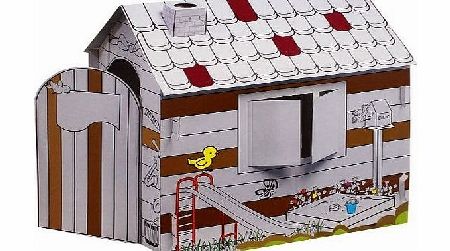 Unbekannt Childrens Cardboard Play House, Can be Painted/Drawn On, for Creative Play 88x62x88cm