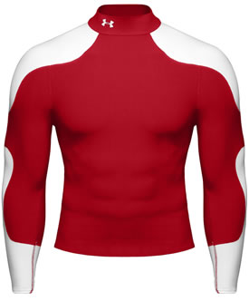 Under Armour Golf Coldgear Blitz Mock Red/White