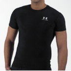 Under Armour Mens Heat Gear Full T-Shirt Black