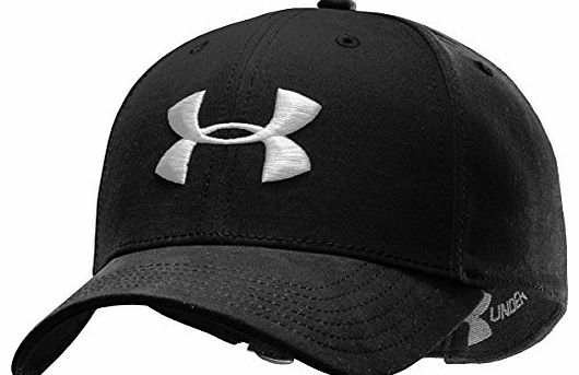 Under Armour Mens Washed Curved ADJ Cap Black Black/Black/White Size:One Size