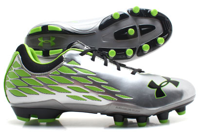 UA Force II FG Football Boots Silver/Green