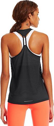 Womens Fly By Stretch Mesh Tank Top. Black/Reflective FR: S (Manufacturer Size : SM)