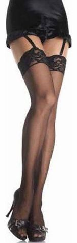 Undercover Leg Life Lace Top Stockings Barely Black