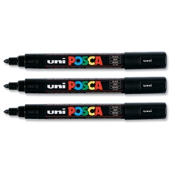 uni Posca PC5M Black Marker Pack 12