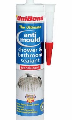 Unibond Anti Mould Shower Bathroom Sealant Cartridge Translucent