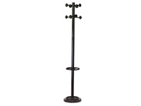 UNILUX black coat stand with 8 pegs, umbrella